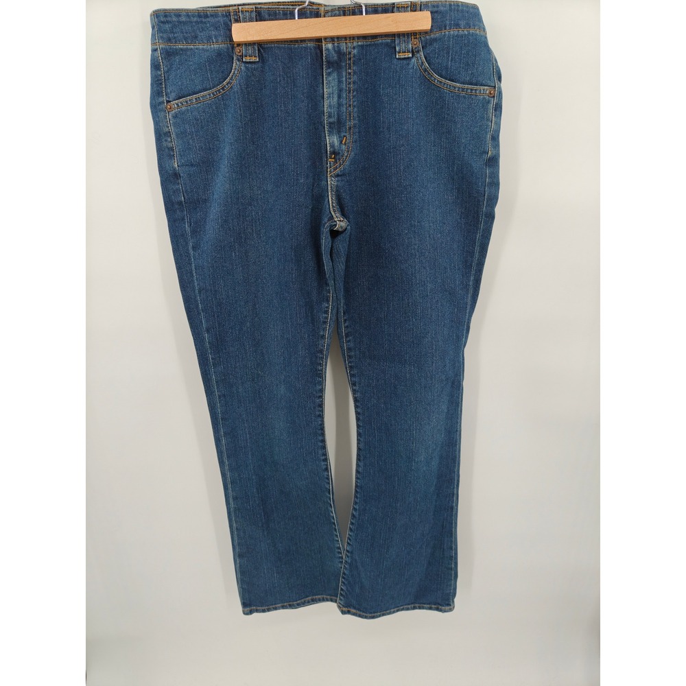 Levis 525 Nouveau Low Boot Cut Stretch Jeans Blue Denim Size 14 MIS M 3793